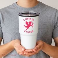 Cupid Is Stupid Anti Valentine Tumbler thumb 2