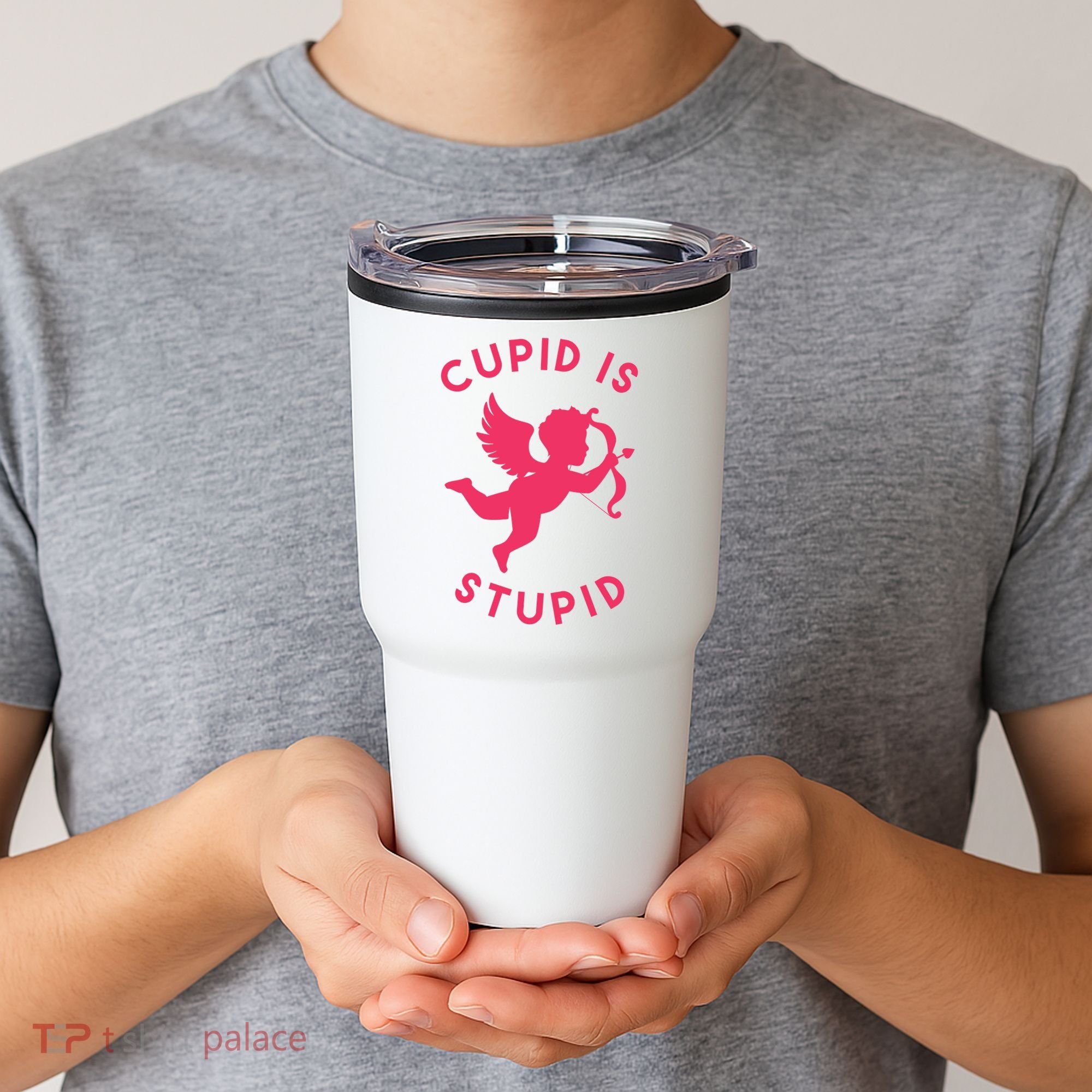 Cupid Is Stupid Anti Valentine Tumbler