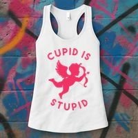 Cupid Is Stupid Anti Valentine Women's Tank Top thumb 3