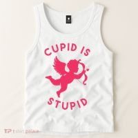 Cupid Is Stupid Anti Valentine Tank Top thumb 2