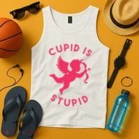 Cupid Is Stupid Anti Valentine Tank Top thumb 4