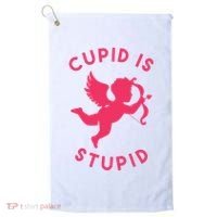 Cupid Is Stupid Anti Valentine Golf Towel thumb 0