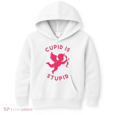 Cupid Is Stupid Anti Valentine Kids Hoodie