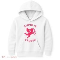 Cupid Is Stupid Anti Valentine Kids Hoodie thumb 0