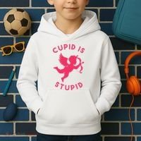 Cupid Is Stupid Anti Valentine Kids Hoodie thumb 2