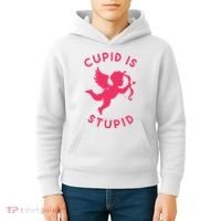 Cupid Is Stupid Anti Valentine Kids Hoodie thumb 4