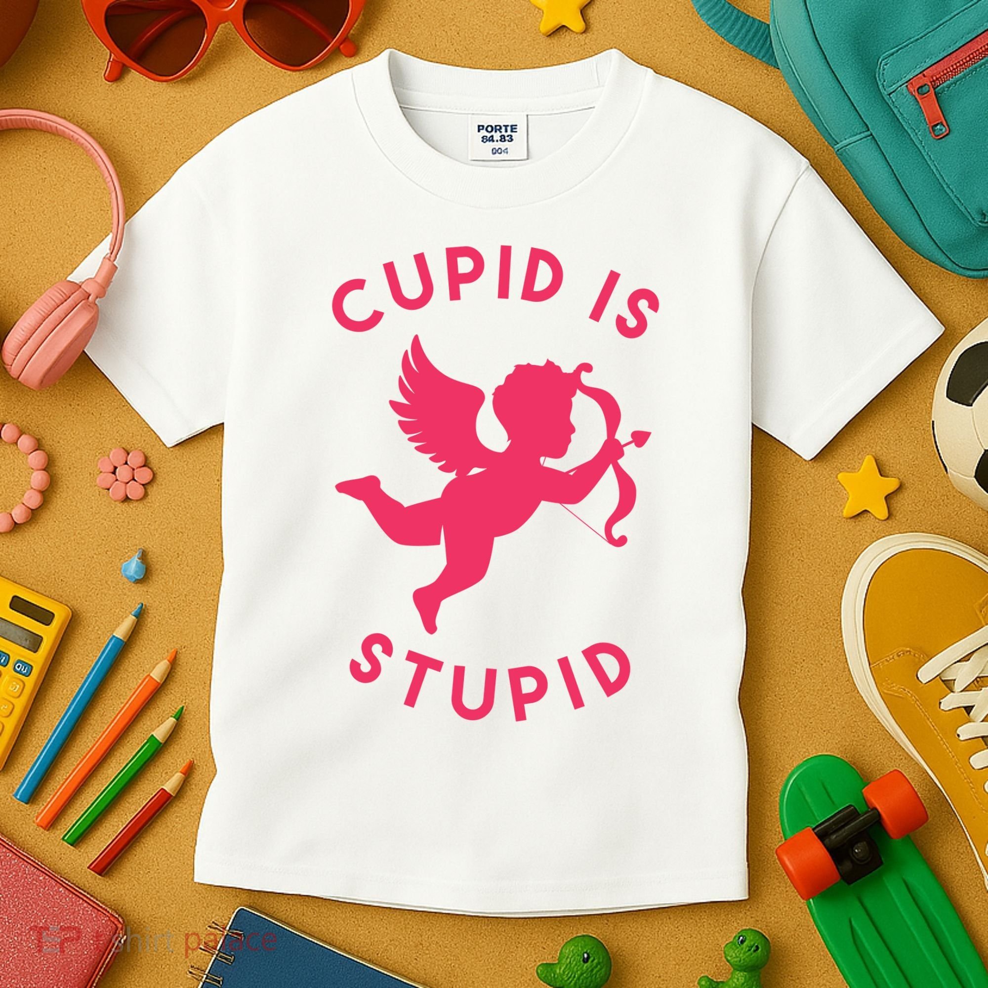 Cupid Is Stupid Anti Valentine Kids T-Shirt