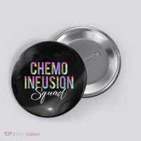 Chemo Infusion Squad Leopard Tie Dye Chemo Infusion Nurse Button thumb 0