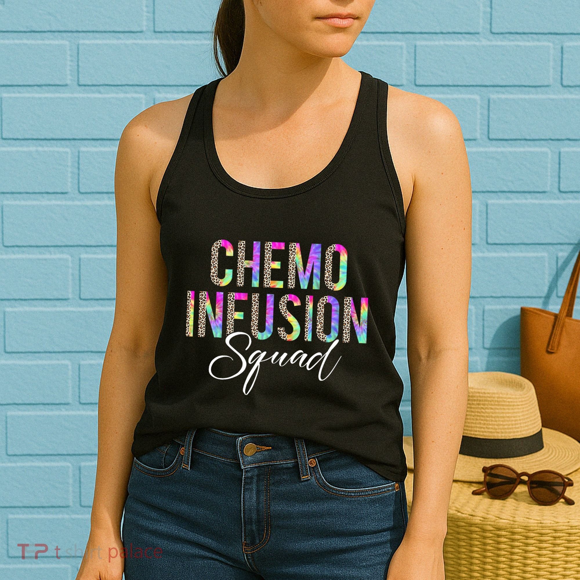 Chemo Infusion Squad Leopard Tie Dye Chemo Infusion Nurse Women's Tank Top