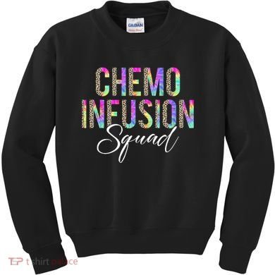 Chemo Infusion Squad Leopard Tie Dye Chemo Infusion Nurse Kids Sweatshirt