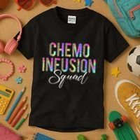 Chemo Infusion Squad Leopard Tie Dye Chemo Infusion Nurse Kids T-Shirt thumb 3