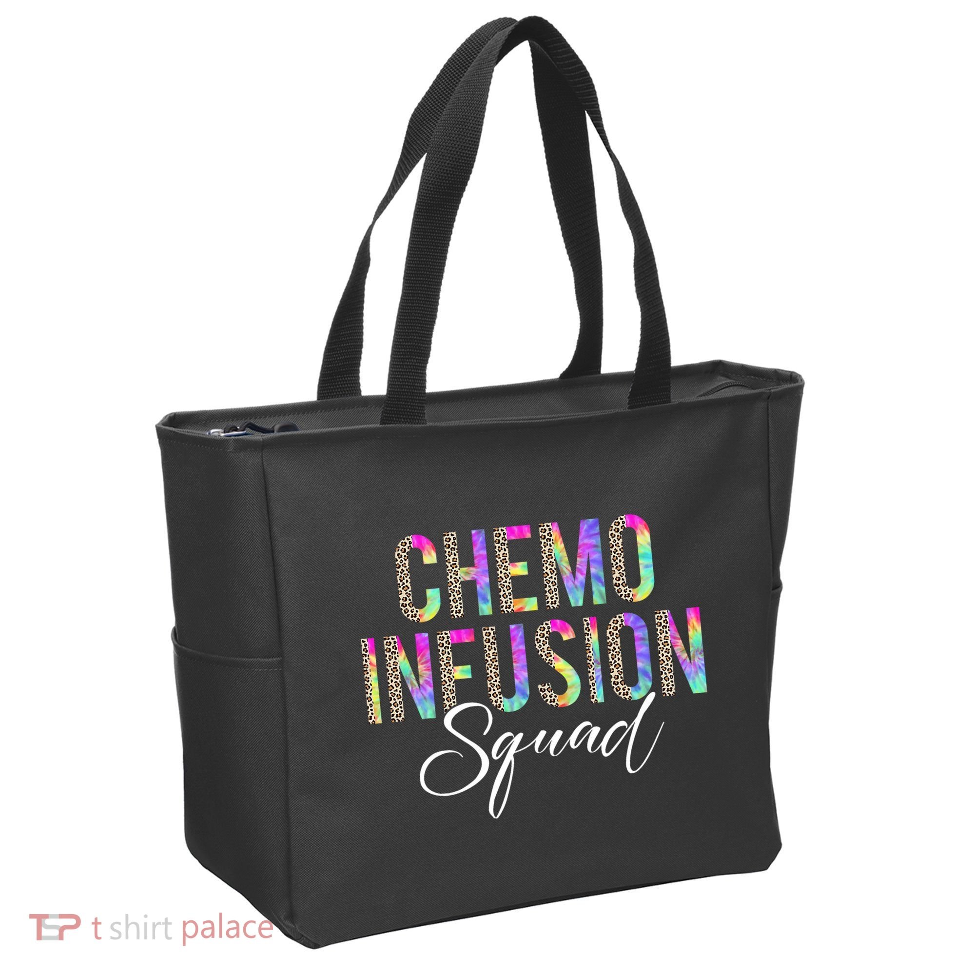 Chemo Infusion Squad Leopard Tie Dye Chemo Infusion Nurse Tote Bag