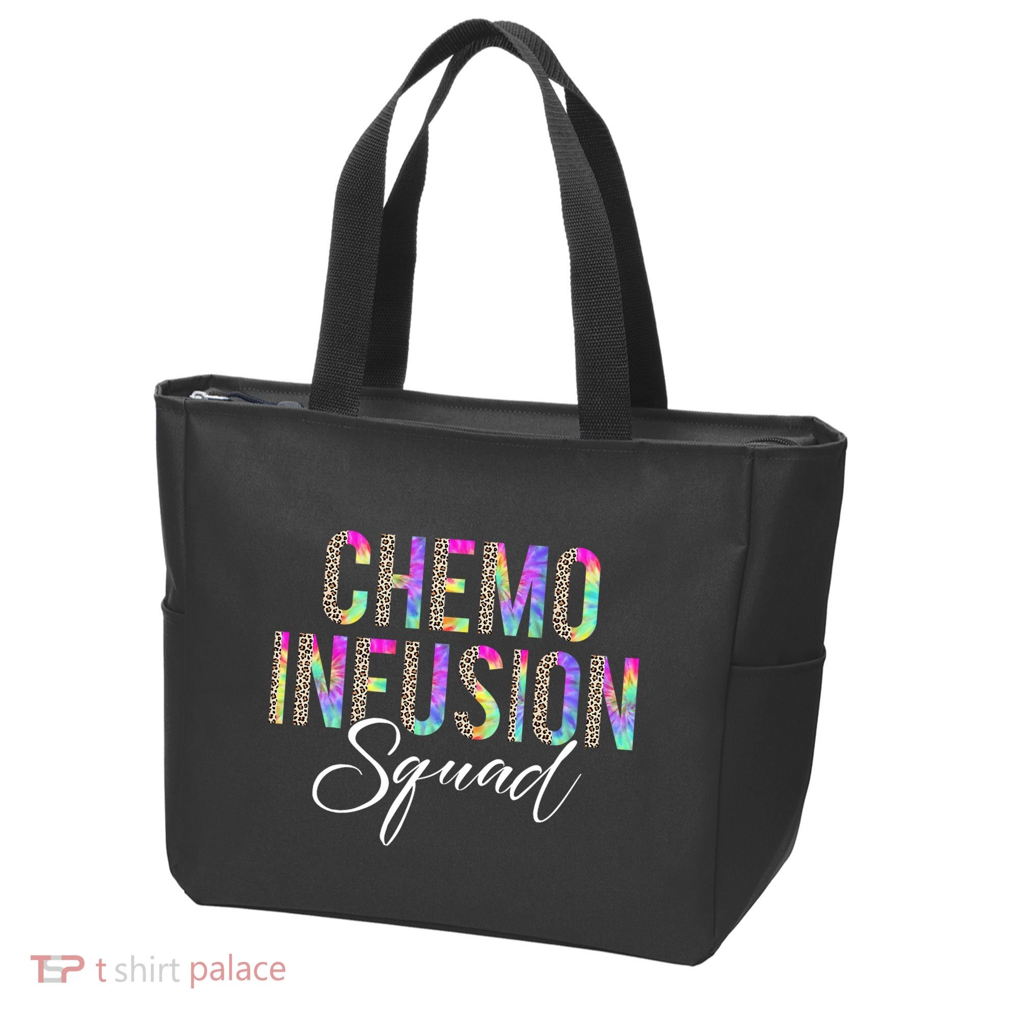 Chemo Infusion Squad Leopard Tie Dye Chemo Infusion Nurse Tote Bag