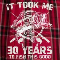 Cute It Took Me 30 Years To Fish 30th Birthday Gift Men's Flannel Plaid Pajama Pants thumb 2