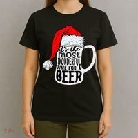 Christmas Its The Most Wonderful Time For A Beer Santa Xmas T-Shirt thumb 4