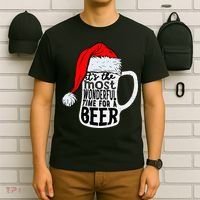 Christmas Its The Most Wonderful Time For A Beer Santa Xmas T-Shirt thumb 6