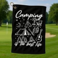 Camping Is The Best Life Golf Towel thumb 1