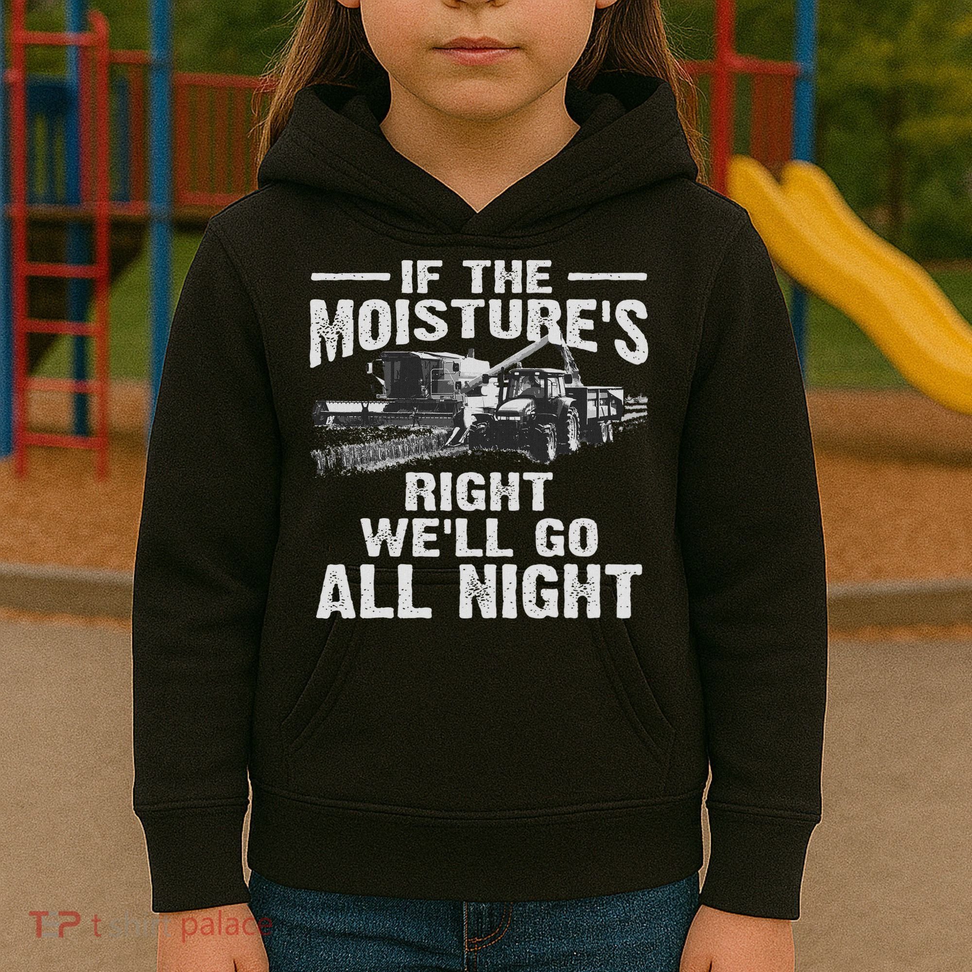 Cool If The Moisture's Right Farmer Gift Funny Farm Kids Hoodie