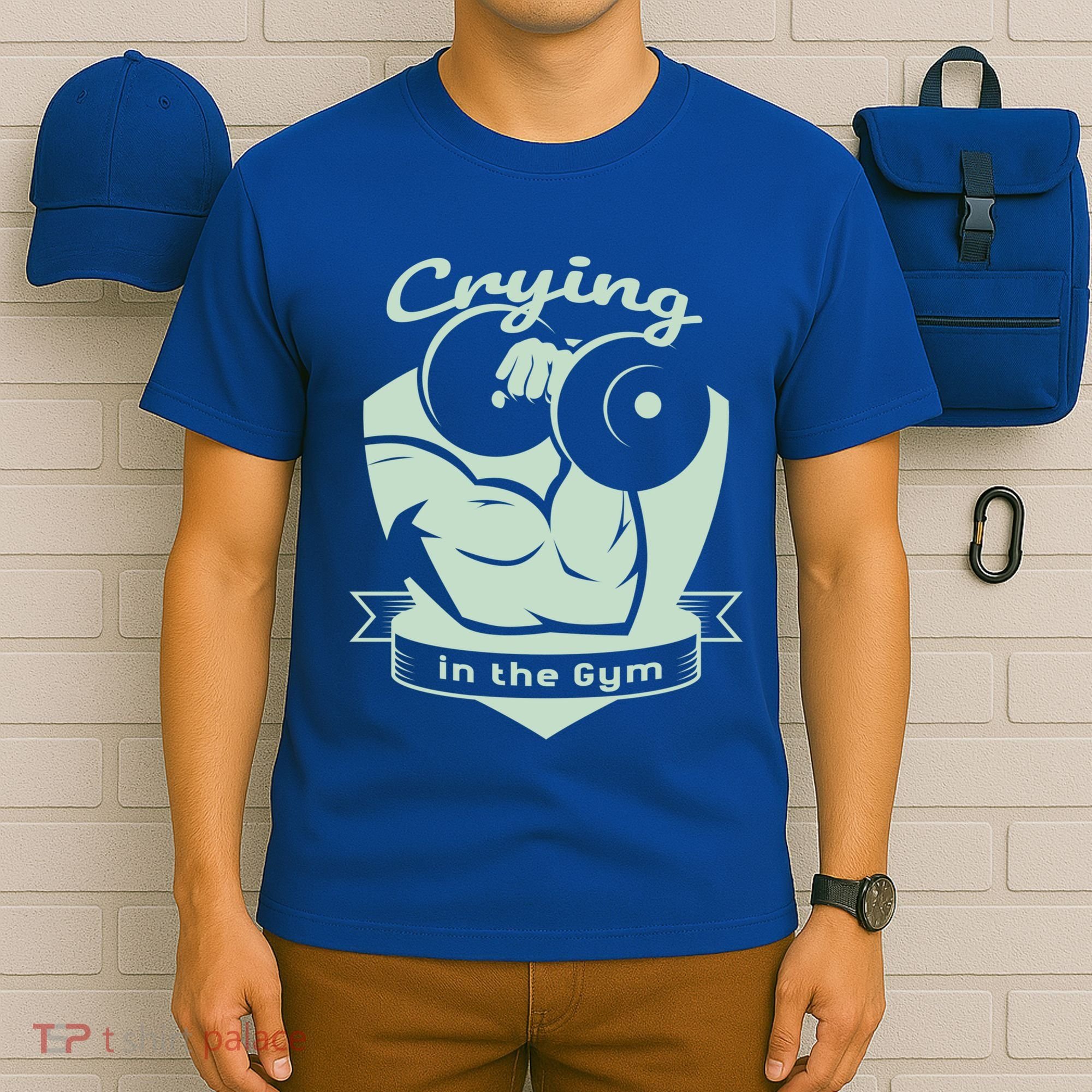Crying In The Gym Funny Workout Gym Weightlifting Athlete Gift T-Shirt