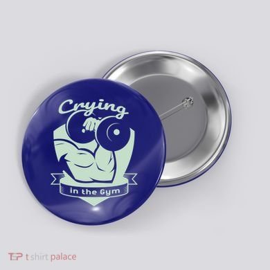 Crying In The Gym Funny Workout Gym Weightlifting Athlete Gift Button