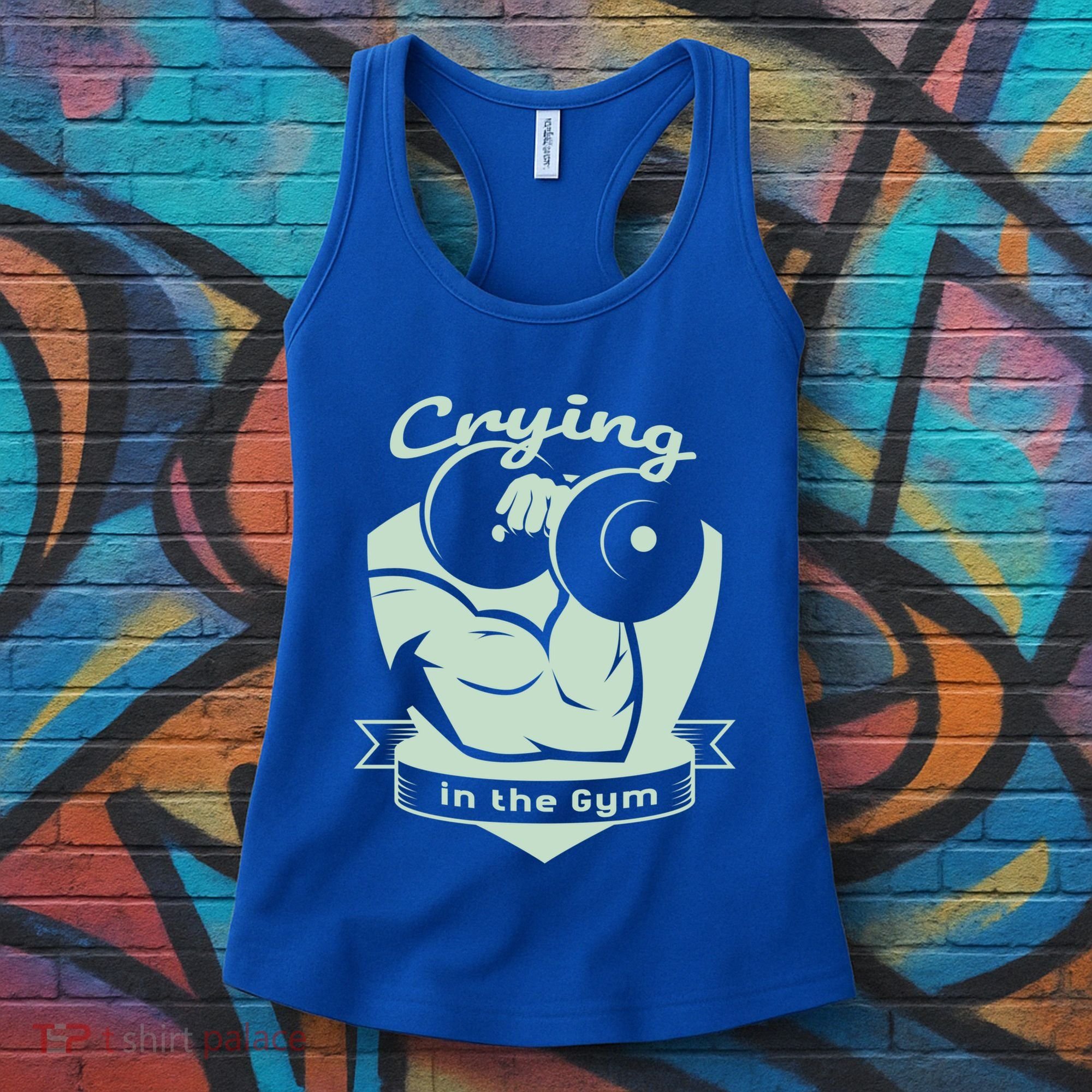 Crying In The Gym Funny Workout Gym Weightlifting Athlete Gift Women's Tank Top
