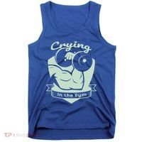 Crying In The Gym Funny Workout Gym Weightlifting Athlete Gift Tank Top thumb 0