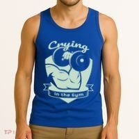 Crying In The Gym Funny Workout Gym Weightlifting Athlete Gift Tank Top thumb 3