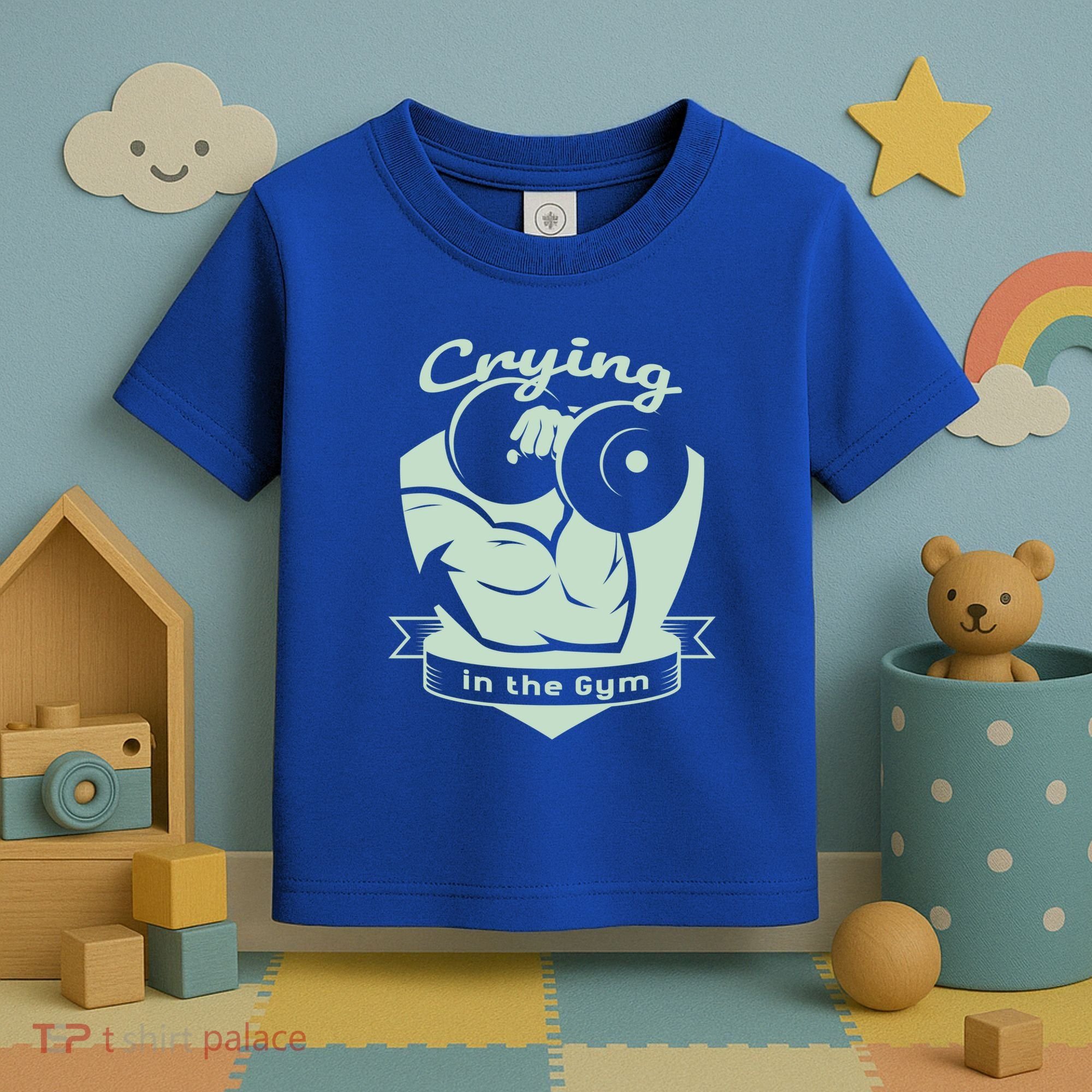 Crying In The Gym Funny Workout Gym Weightlifting Athlete Gift Toddler T-Shirt