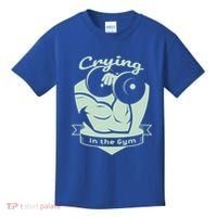 Crying In The Gym Funny Workout Gym Weightlifting Athlete Gift Kids T-Shirt thumb 0