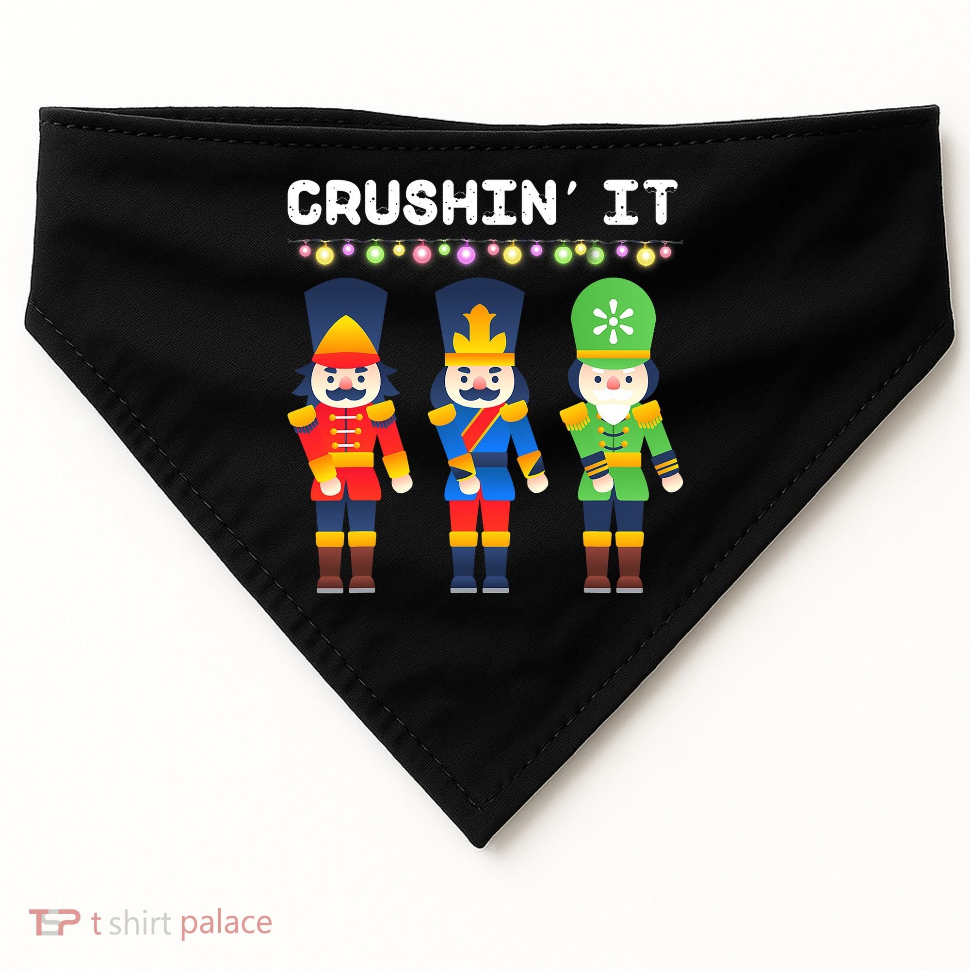 Crushin' It The Christmas Retro Holiday Cute USA-Made Doggie Bandana
