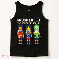 Crushin' It The Christmas Retro Holiday Cute Tank Top thumb 2