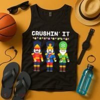 Crushin' It The Christmas Retro Holiday Cute Tank Top thumb 4