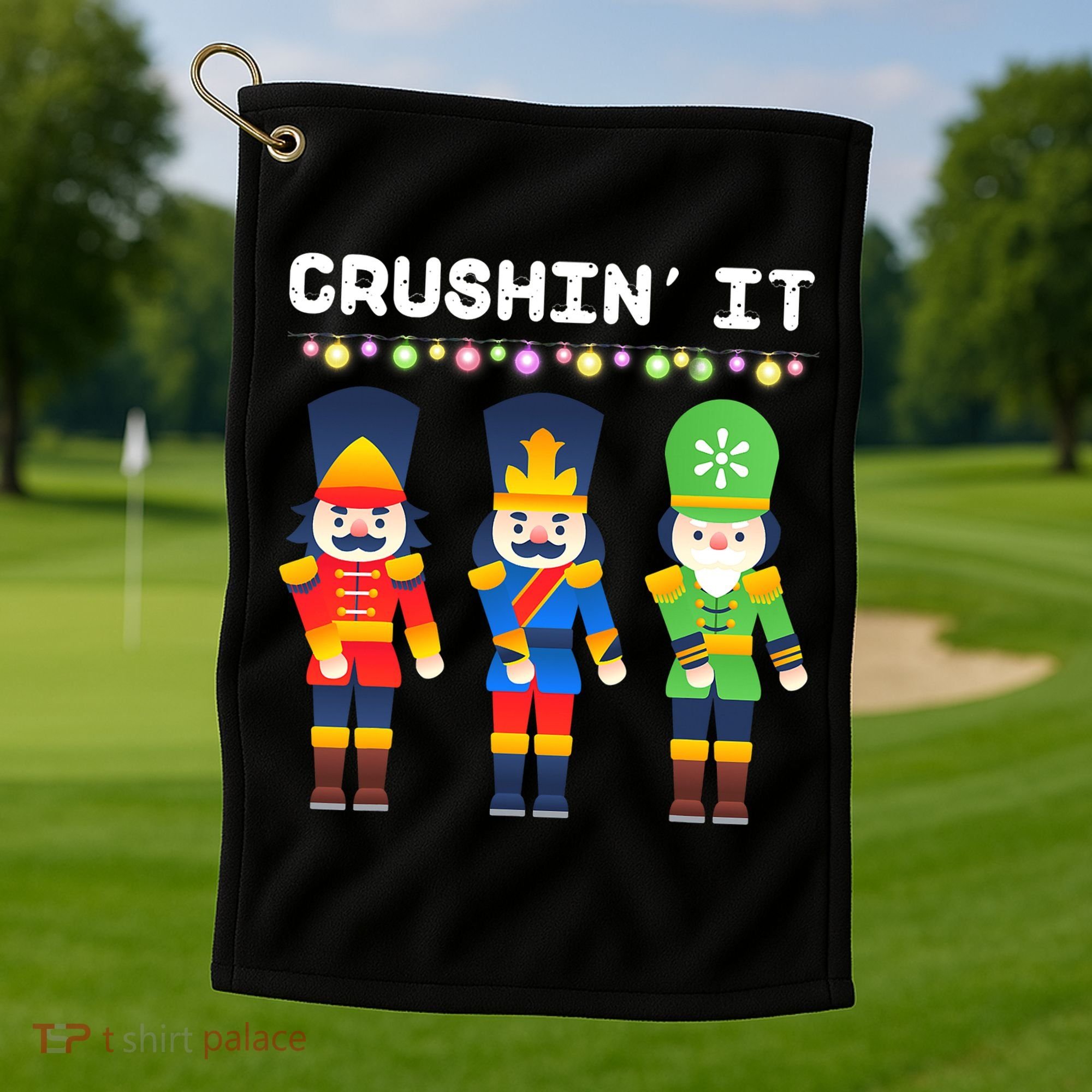 Crushin' It The Christmas Retro Holiday Cute Golf Towel