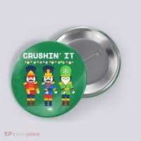 Crushin' It The Christmas Retro Holiday Cute Button thumb 0