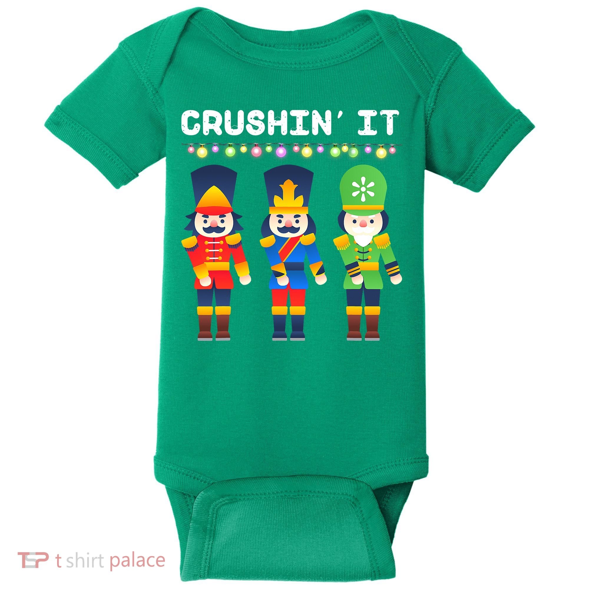 Crushin' It The Christmas Retro Holiday Cute Baby Bodysuit