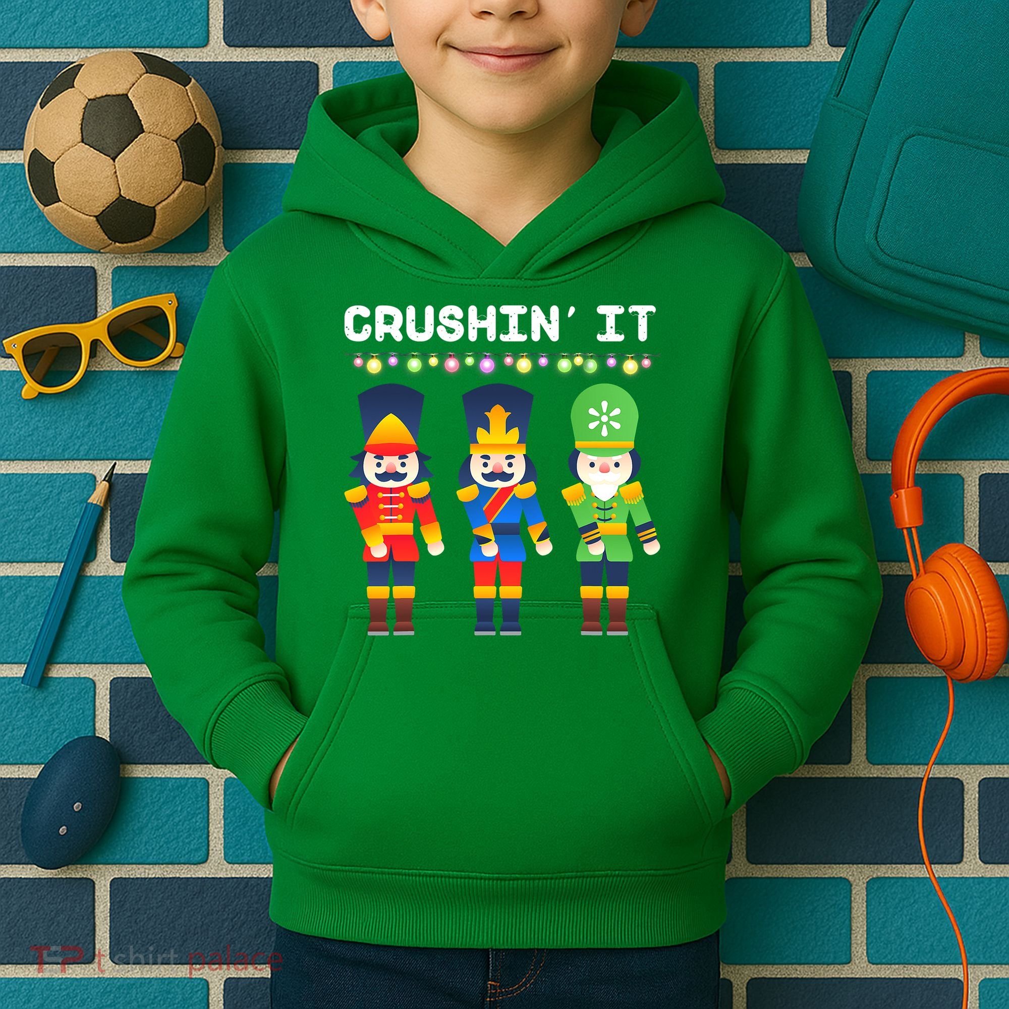 Crushin' It The Christmas Retro Holiday Cute Kids Hoodie