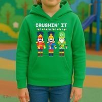 Crushin' It The Christmas Retro Holiday Cute Kids Hoodie thumb 3