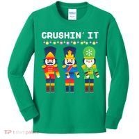Crushin' It The Christmas Retro Holiday Cute Kids Long Sleeve Shirt thumb 0
