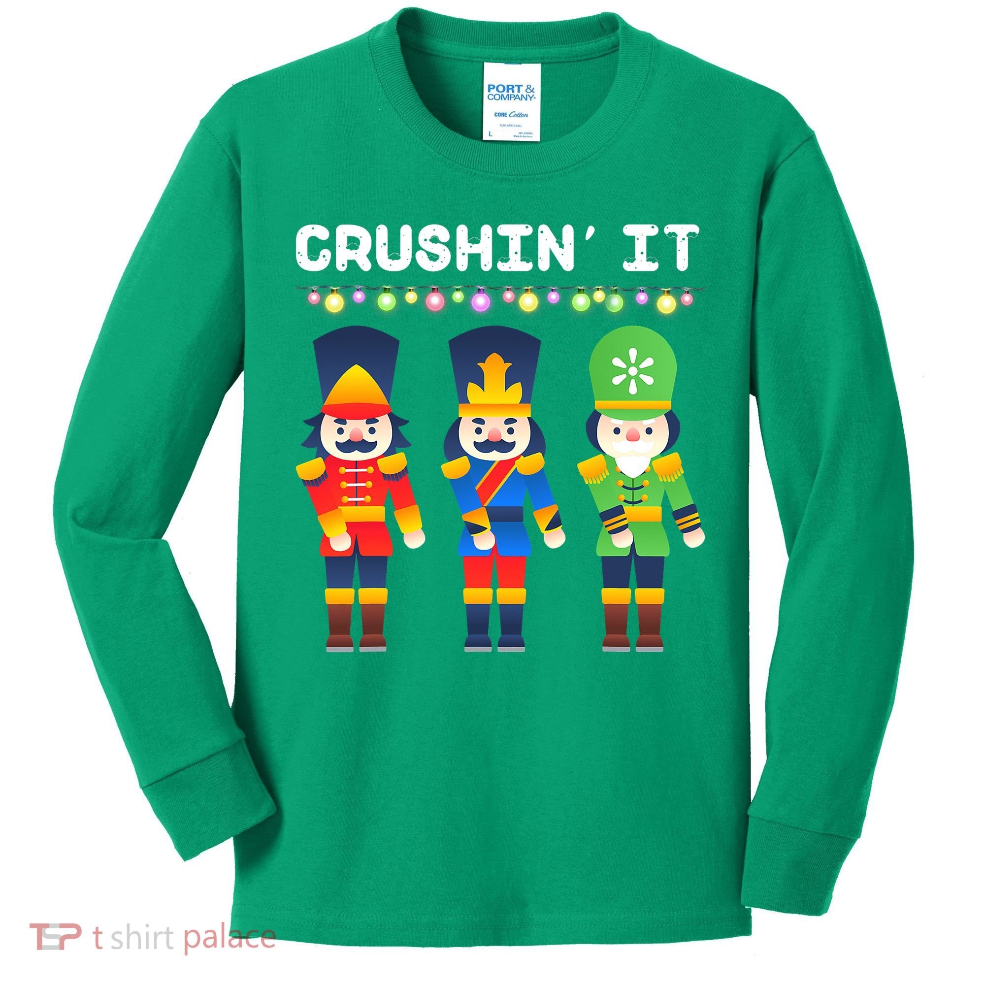 Crushin' It The Christmas Retro Holiday Cute Kids Long Sleeve Shirt