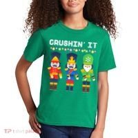 Crushin' It The Christmas Retro Holiday Cute Kids T-Shirt thumb 2