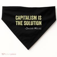 Capitalism Is The Solution Funny Saying USA-Made Doggie Bandana thumb 0