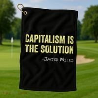 Capitalism Is The Solution Funny Saying Golf Towel thumb 1