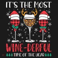 Christmas It's The Most Wine Derful Time Of The Year Women's Hoodie thumb 2