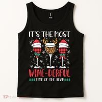 Christmas It's The Most Wine Derful Time Of The Year Tank Top thumb 2