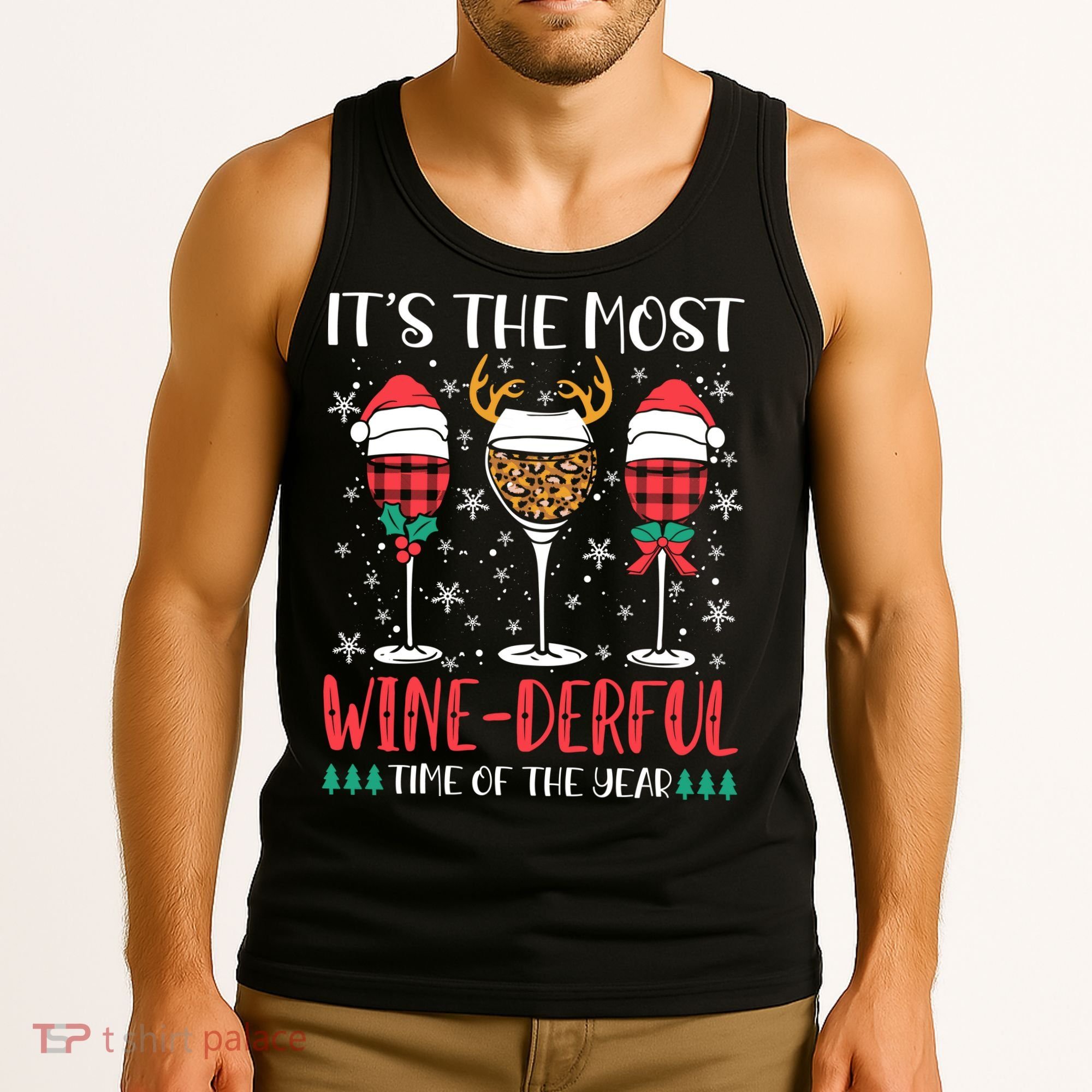 Christmas It's The Most Wine Derful Time Of The Year Tank Top