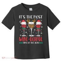 Christmas It's The Most Wine Derful Time Of The Year Toddler T-Shirt thumb 0