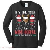 Christmas It's The Most Wine Derful Time Of The Year Kids Long Sleeve Shirt thumb 0