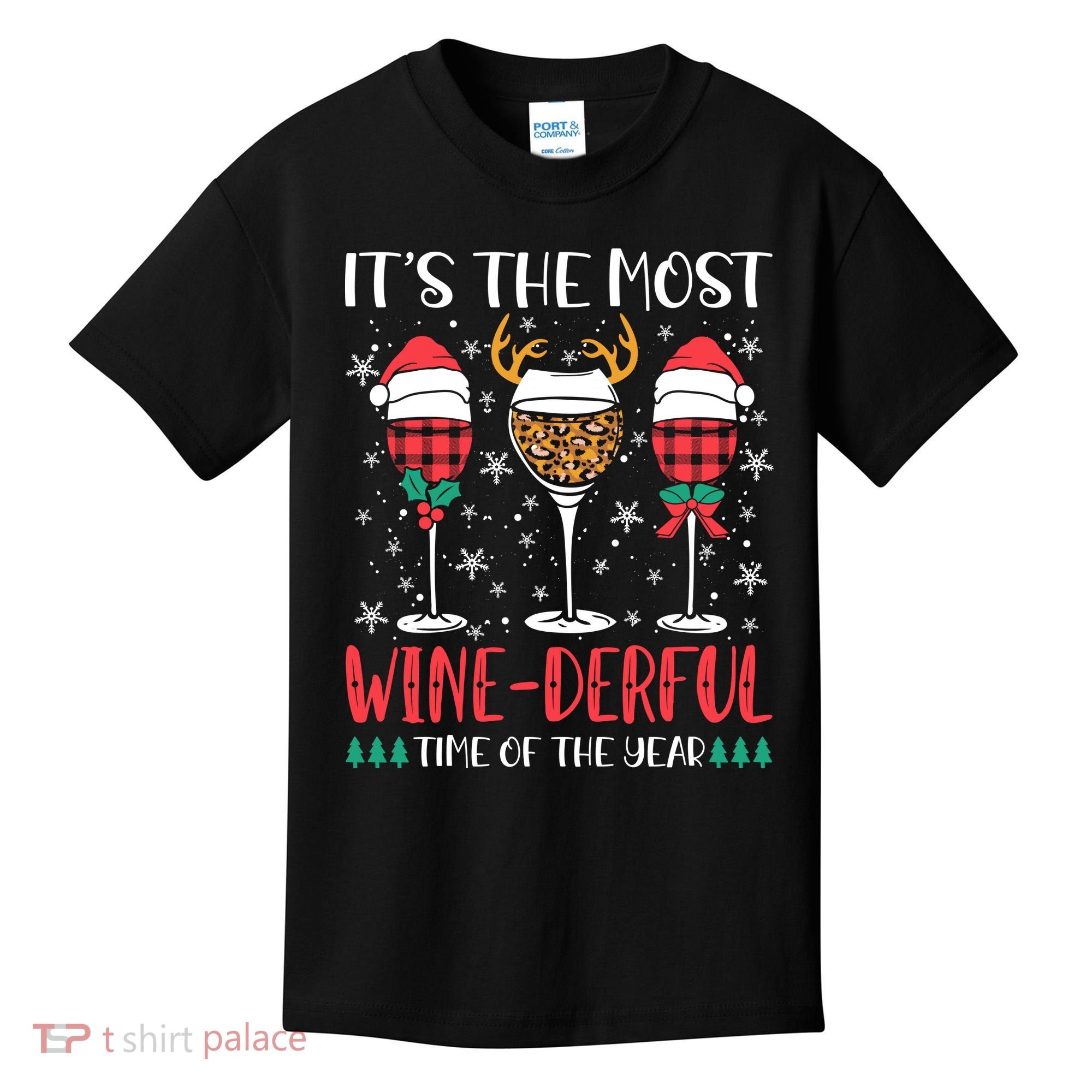 Christmas It's The Most Wine Derful Time Of The Year Kids T-Shirt