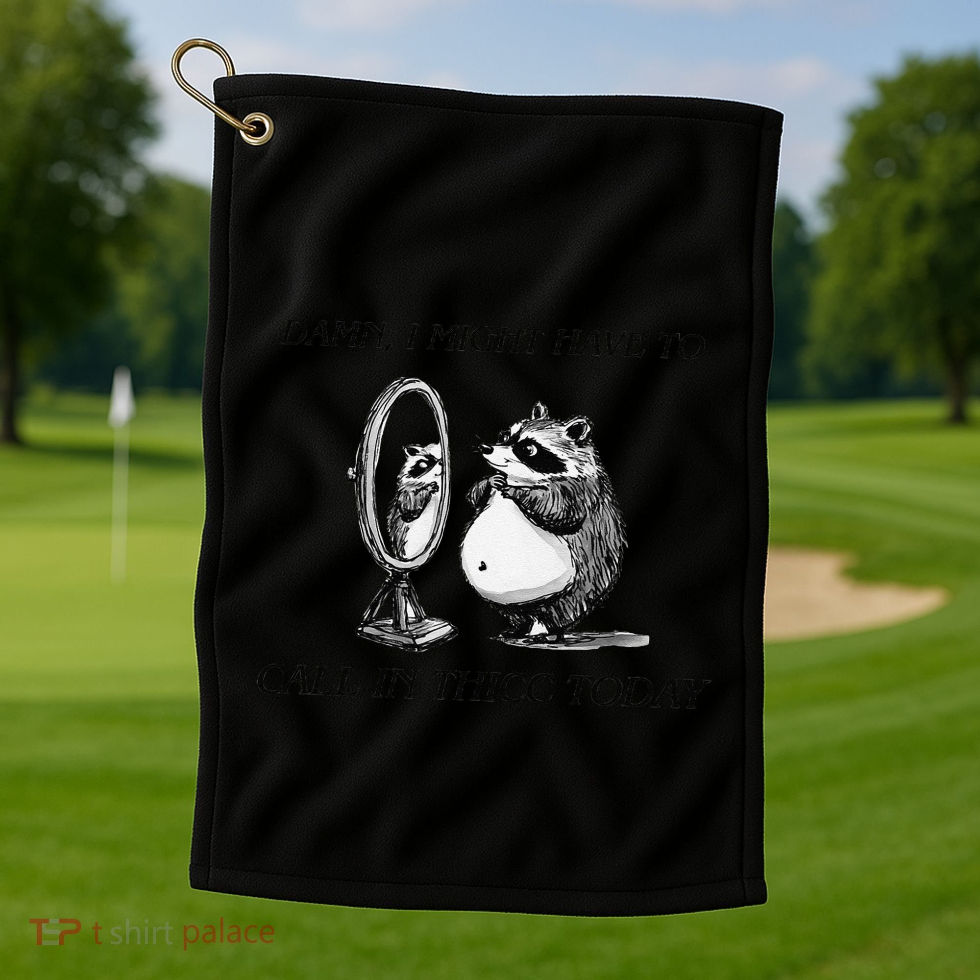 Call In Thicc Today Sick Day Funny Meme Golf Towel