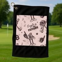 Crypto Is The Future Retro Golf Towel thumb 1